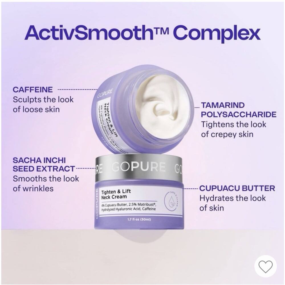 New & Sealed! Go Pure Tighten & Lift Neck Firming Cream 1.7 Oz 50ml - Picture 3 of 3